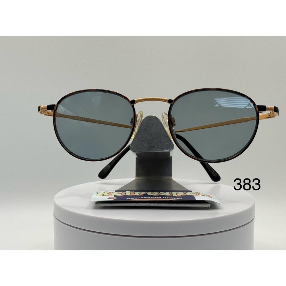 Vintage Eyeglasses NOS Round Metal Style Light Grey Tinted Lens Tort/Gold